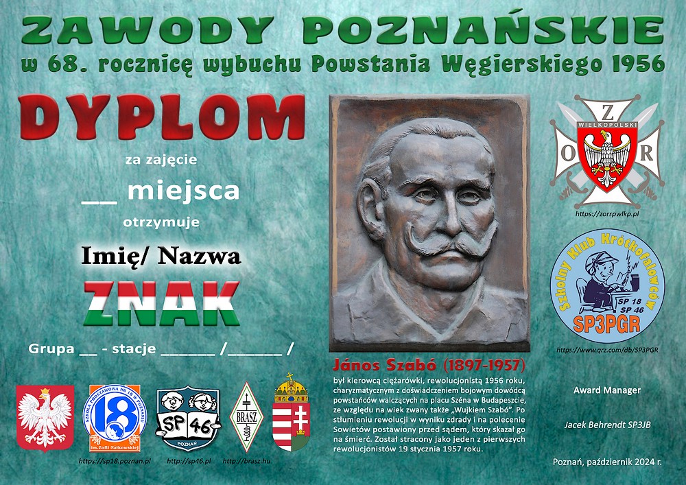 ZAWODY POZNAŃSKIE w 68. rocznicę wybuchu POWSTANIA WĘGIERSKIEGO 1956